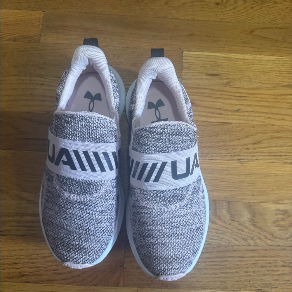 Under Armour Gray Knit Slip-On Sneakers